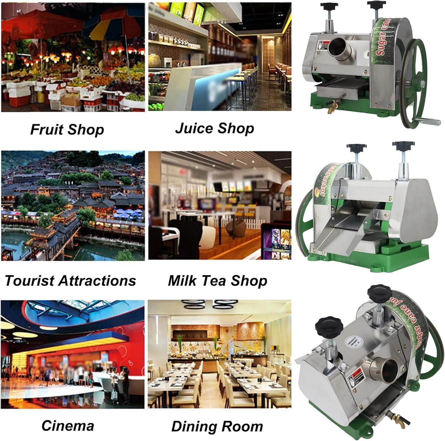 Manual Sugar Cane Press Juicer Juice Machine Commercial Extractor Mill 50KG/H