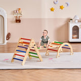 Pikler Triangle Set 5in1 Montessori Climbing Toys for Toddlers M Colorful
