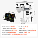 7-in-1 Wireless Weather Station 7.5 in Display for Indoor Outdoor-NO WIFI