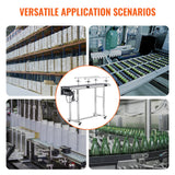 VEVOR Belt Conveyor PVC Stainless Steel Belt Conveyor 47"x7.8" Double Guardrail