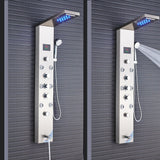 LED Shower Panel Tower Massage System Rain&Waterfall Jets Faucet Stainless Steel