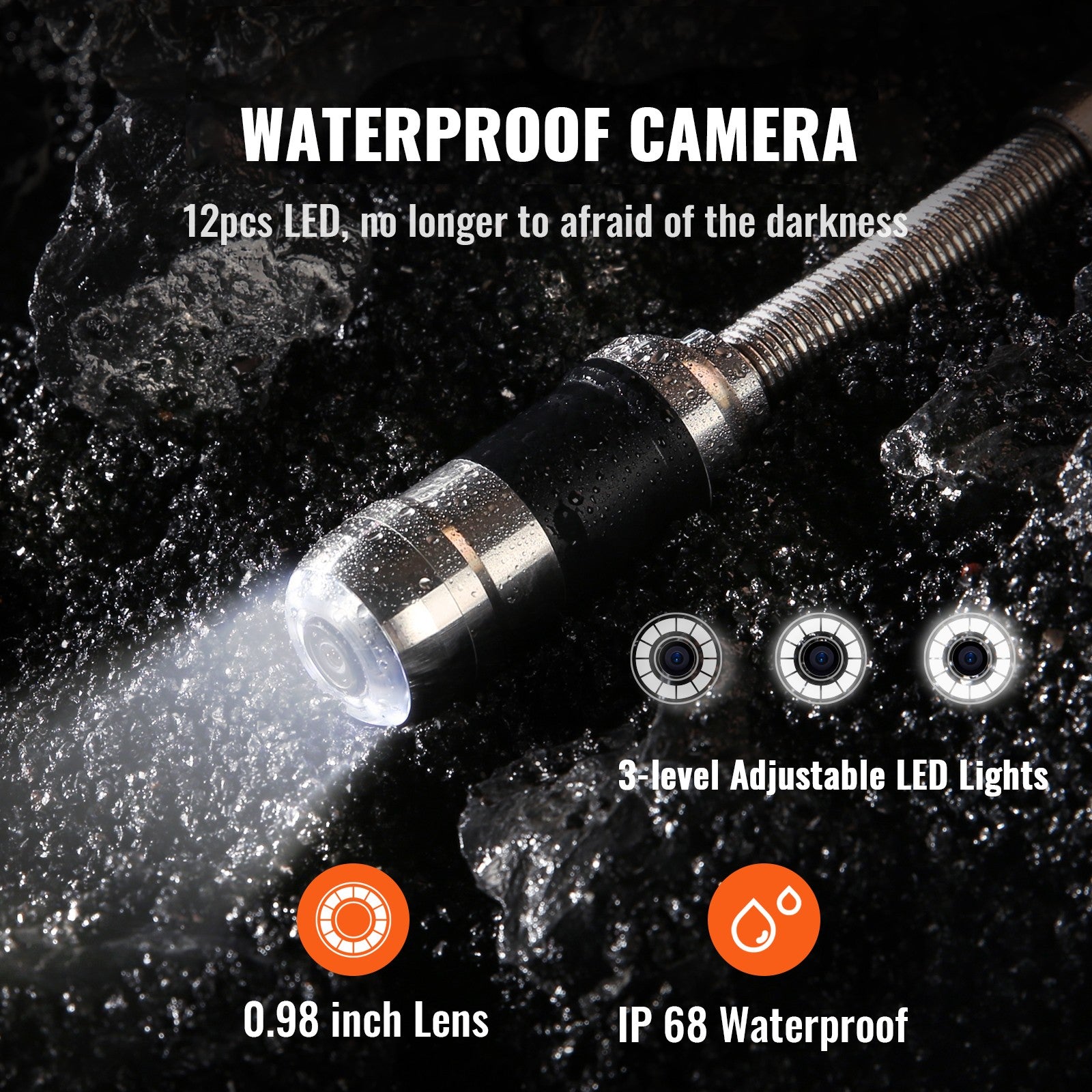 Uimoso 30m/100ft 7" Sewer Camera Pipe Inspection Camera 1000TVL 512Hz Locator