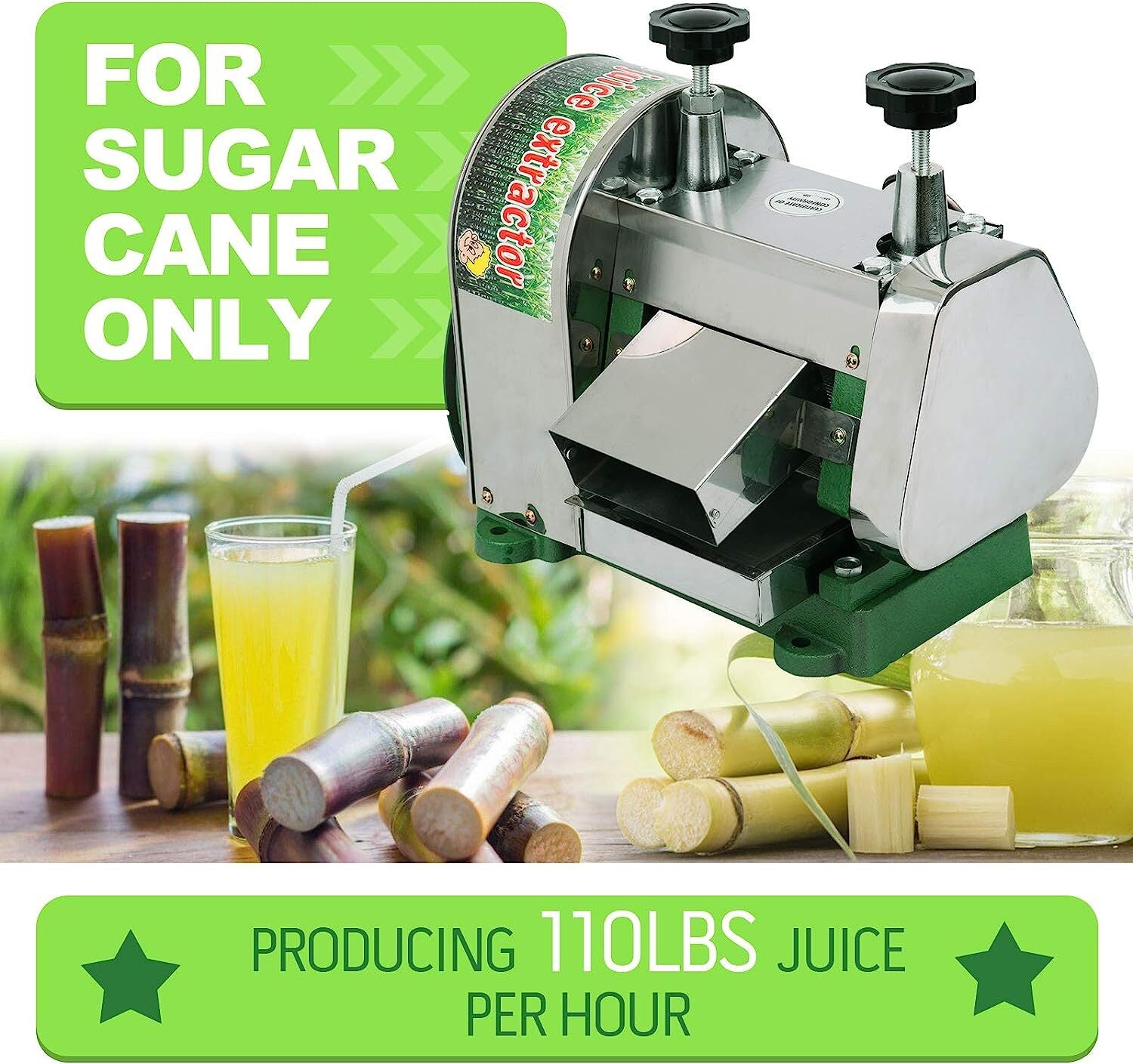 Manual Sugar Cane Press Juicer Juice Machine Commercial Extractor Mill 50KG/H