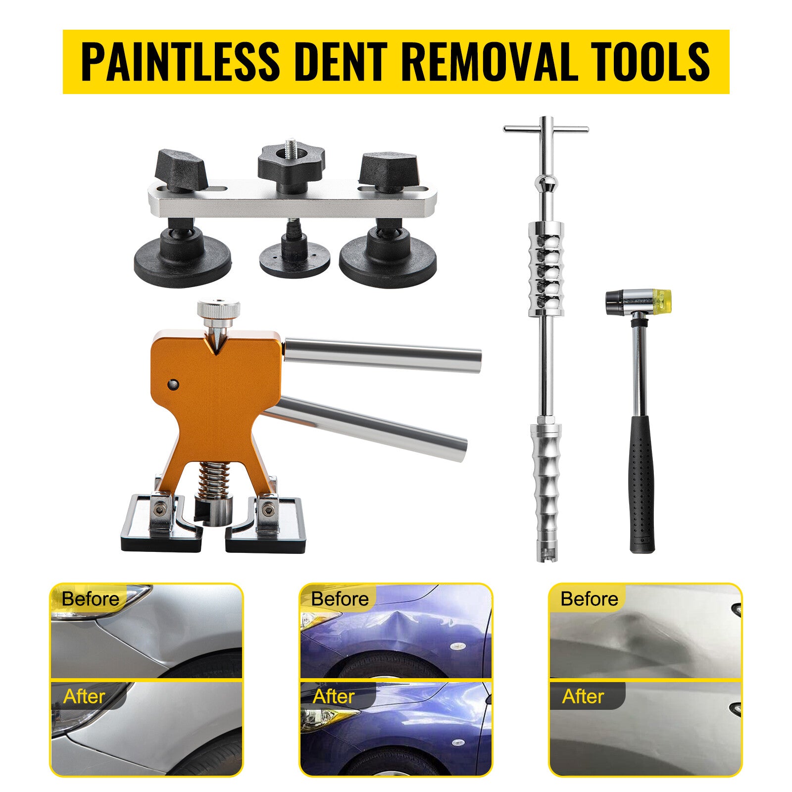 VEVOR 89Pcs Paintless Dent Removal Puller Stainless Steel Tool Dent Repair Rods