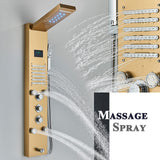 LED Shower Panel Tower Massage System Rain&Waterfall Jets Faucet Stainless Steel