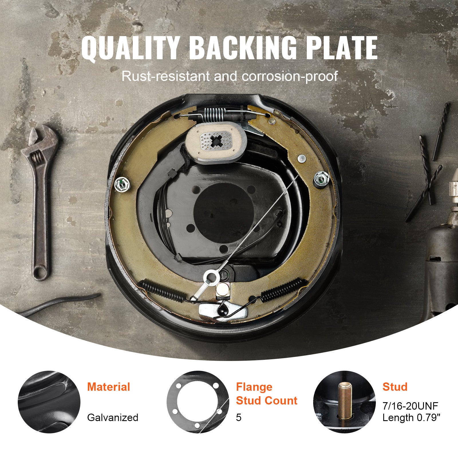 Uimoso Electric Trailer Brake 12" x 2" Self-Adjusting Assembly 2 Pairs 7000 lbs