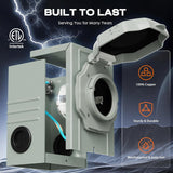 50 Amp 25FT Generator Power Cord and Waterproof Power Inlet Box 14-50P to CS6364