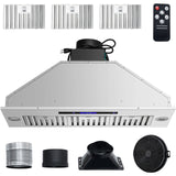 36" Built-In/Insert Range Hood 900CFM 4-Speed Exhaust Fan Kitchen Stove