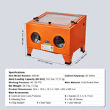 Uimoso 25 Gallon Sandblasting Cabinet Benchtop Cabinet w/ Blasting Gun 4 Nozzle