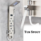 LED Shower Panel Tower Massage System Rain&Waterfall Jets Faucet Stainless Steel