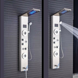 LED Shower Panel Tower Massage System Rain&Waterfall Jets Faucet Stainless Steel