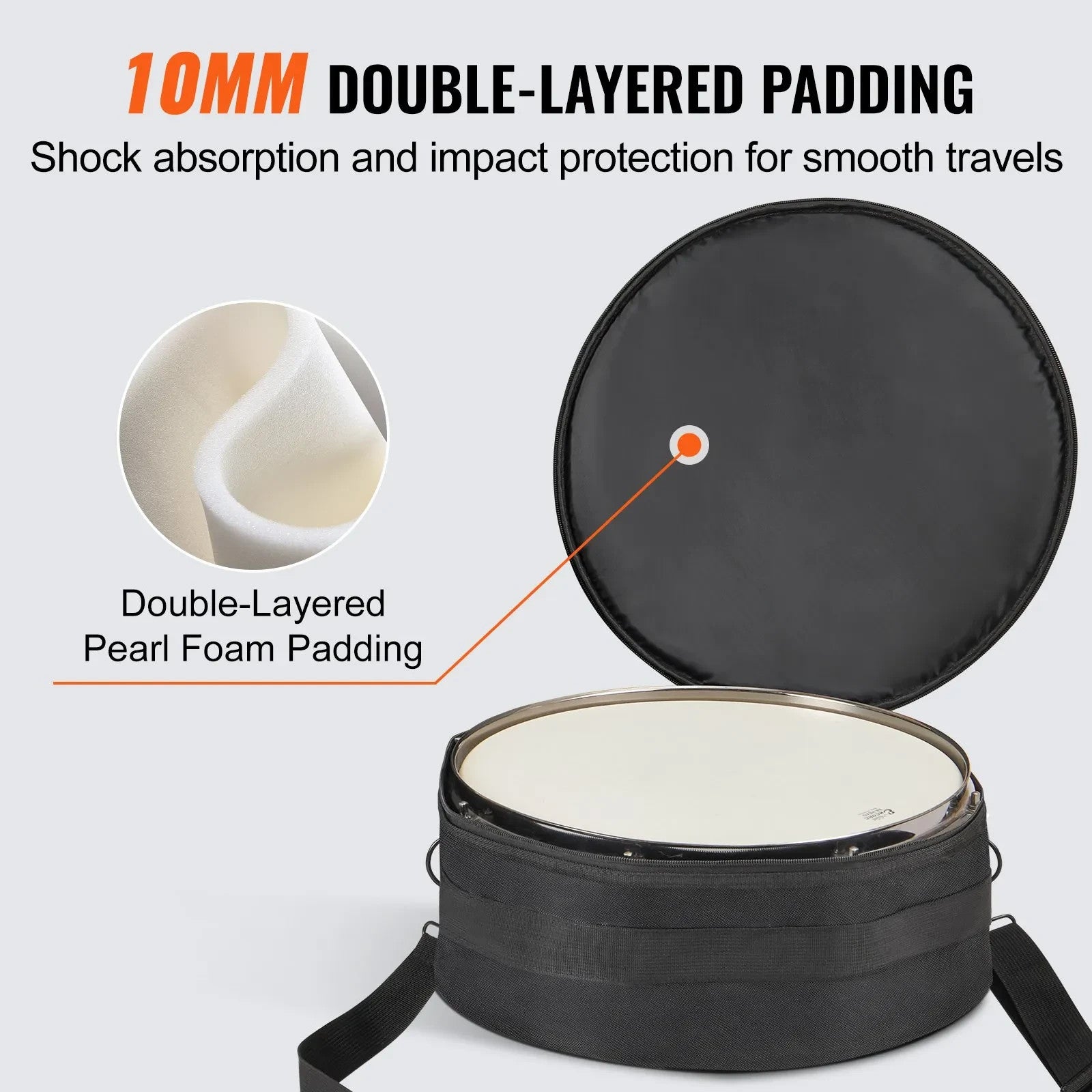 VEVOR 5-Piece Drum Bag Set Padded Drum Cases 1680D Oxford Fabric Foldable