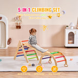 Pikler Triangle Set 5in1 Montessori Climbing Toys for Toddlers M Colorful