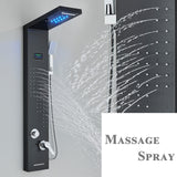 LED Shower Panel Tower Massage System Rain&Waterfall Jets Faucet Stainless Steel