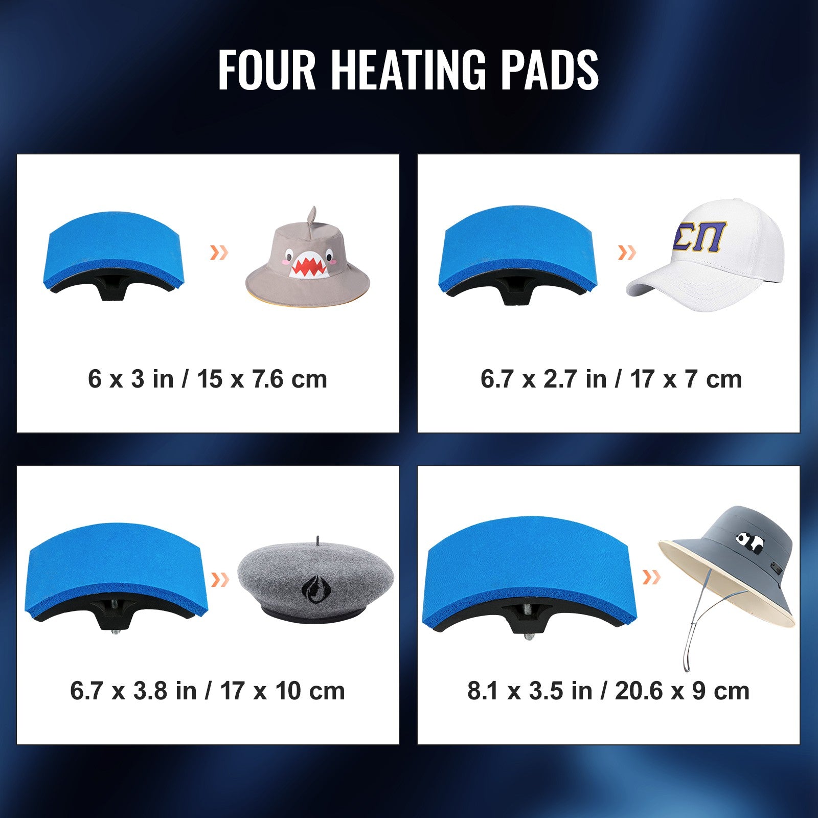 Hat Heat Press Cap Heat Press Machine 4 Heating Pads Sublimation Transfer