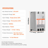Uimoso 5HP Single 1 Phase to 3 Phase Converter Digital Phase Shifter 15A 220V