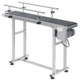 VEVOR Belt Conveyor PVC Stainless Steel Belt Conveyor 47"x7.8" Double Guardrail