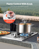VEVOR Single Grilling Side Burner for Outdoor 15,000BTU Propane & Natural Gas