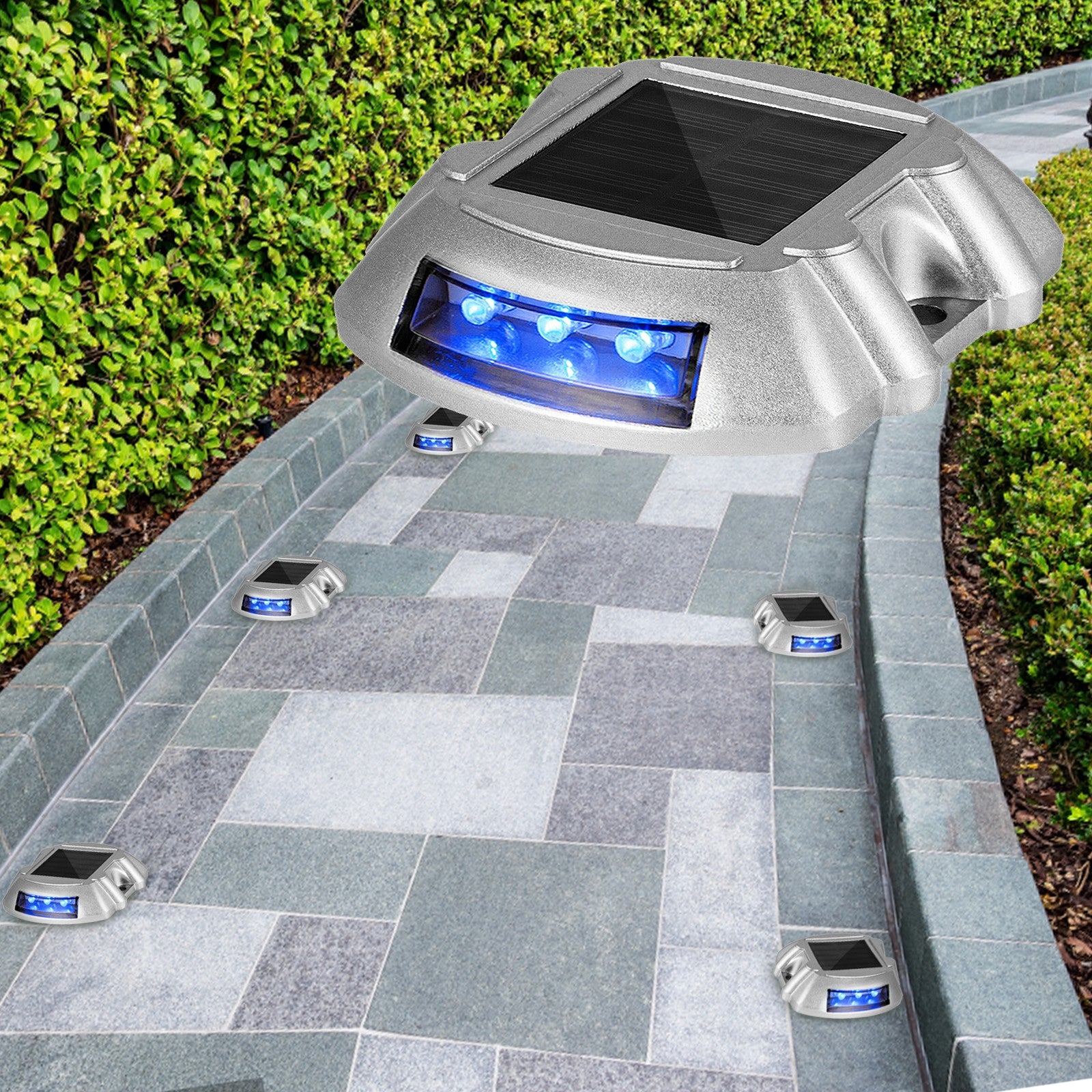 16pcs Solar Driveway Lights 6 LED Outdoor Solar Deck Pathway Lights IP68