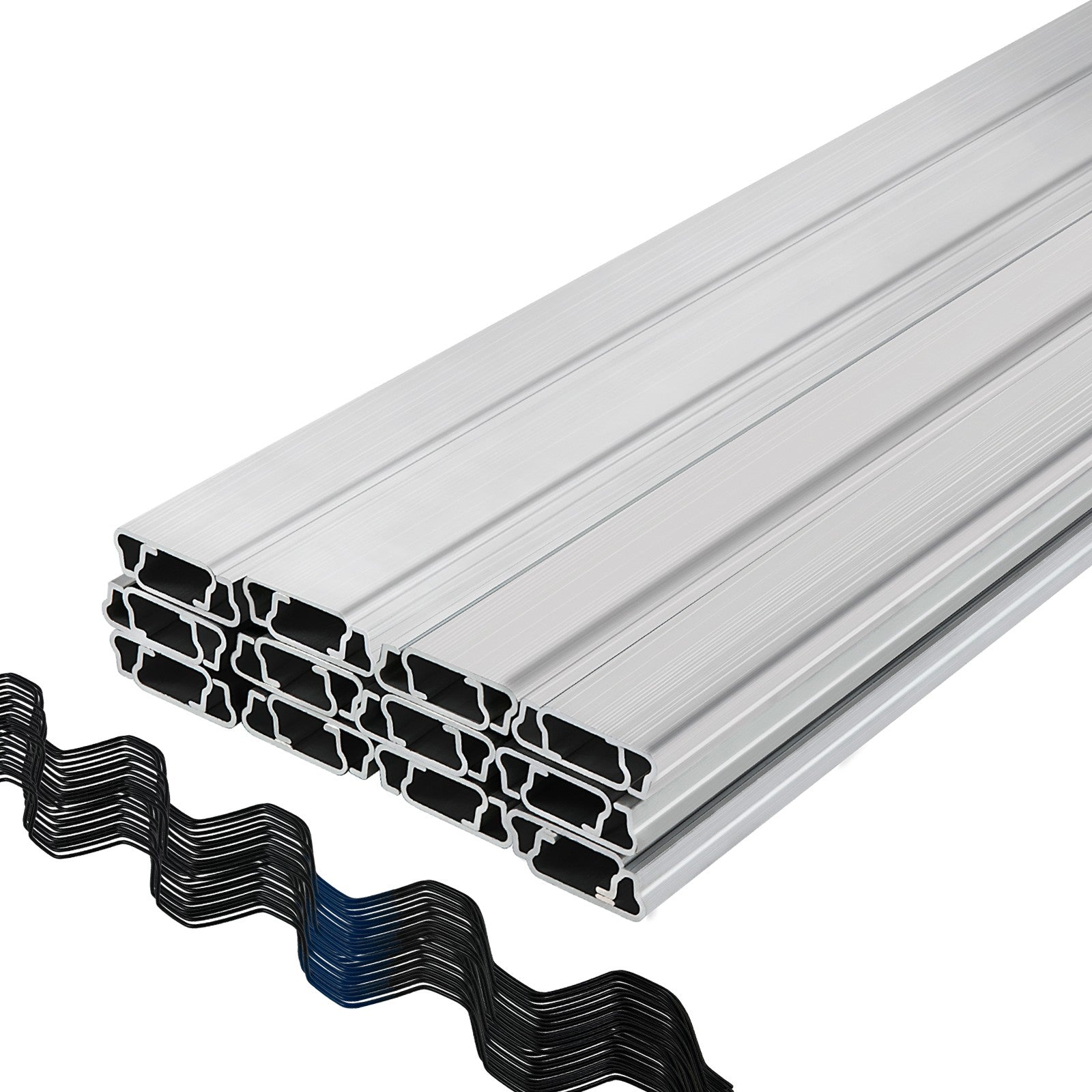 VEVOR Greenhouse Wiggle Wire &Aluminum Alloy Spring Lock U-Channel 6.56ft 30PCS