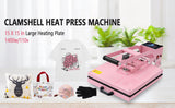 15"x15" Digital Clamshell Heat Press Machine T-shirt Transfer Sublimation Print