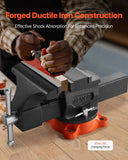 8" Bench Vise Multipurpose Heavy Duty Ductile Iron Swivel Locking Base