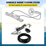 HK4200A-3 Hydraulic Outboard Steering System Kit 300HP 2x20ft Hose Cylinder Helm