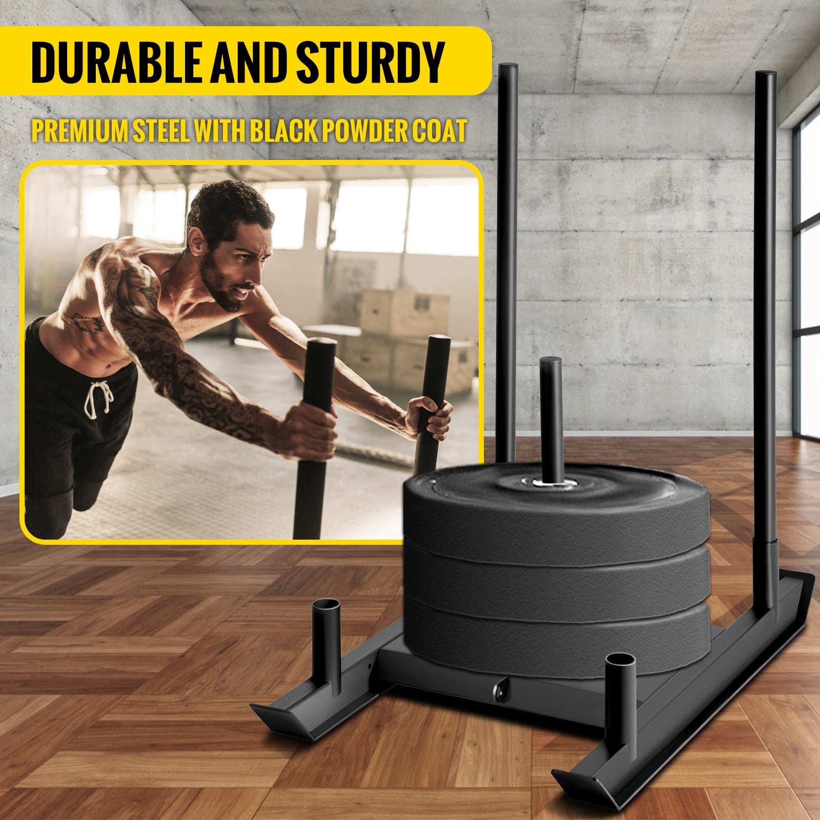 Weight Sled System Push Pull Drag Power Speed Athlete Strength Workout