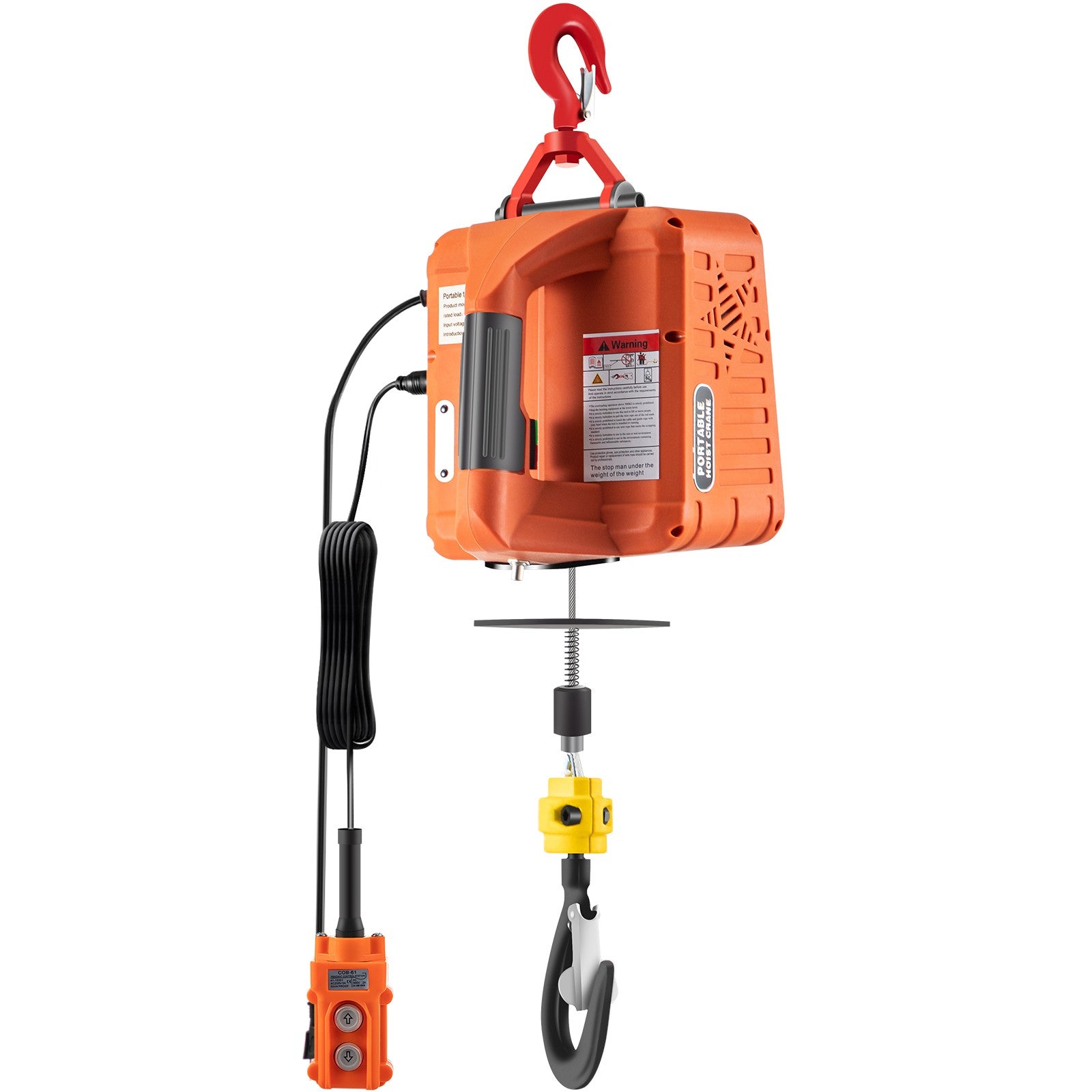 VEVOR 3-in-1 Electric Hoist Winch Portable Crane 1100lbs 25ft w/ Remote Control