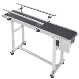 VEVOR Belt Conveyor PVC Stainless Steel Belt Conveyor 47"x7.8" Double Guardrail