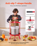 VEVOR Fruit Wine Press Manual Press for Wine Making 3.69 Gal/14L Stainless Steel