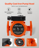 VEVOR F-0011-BF4-J Cast Iron Circulator Pump Hot Water Circulation 1/3 HP 33 GPM