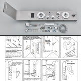 LED Shower Panel Tower Massage System Rain&Waterfall Jets Faucet Stainless Steel