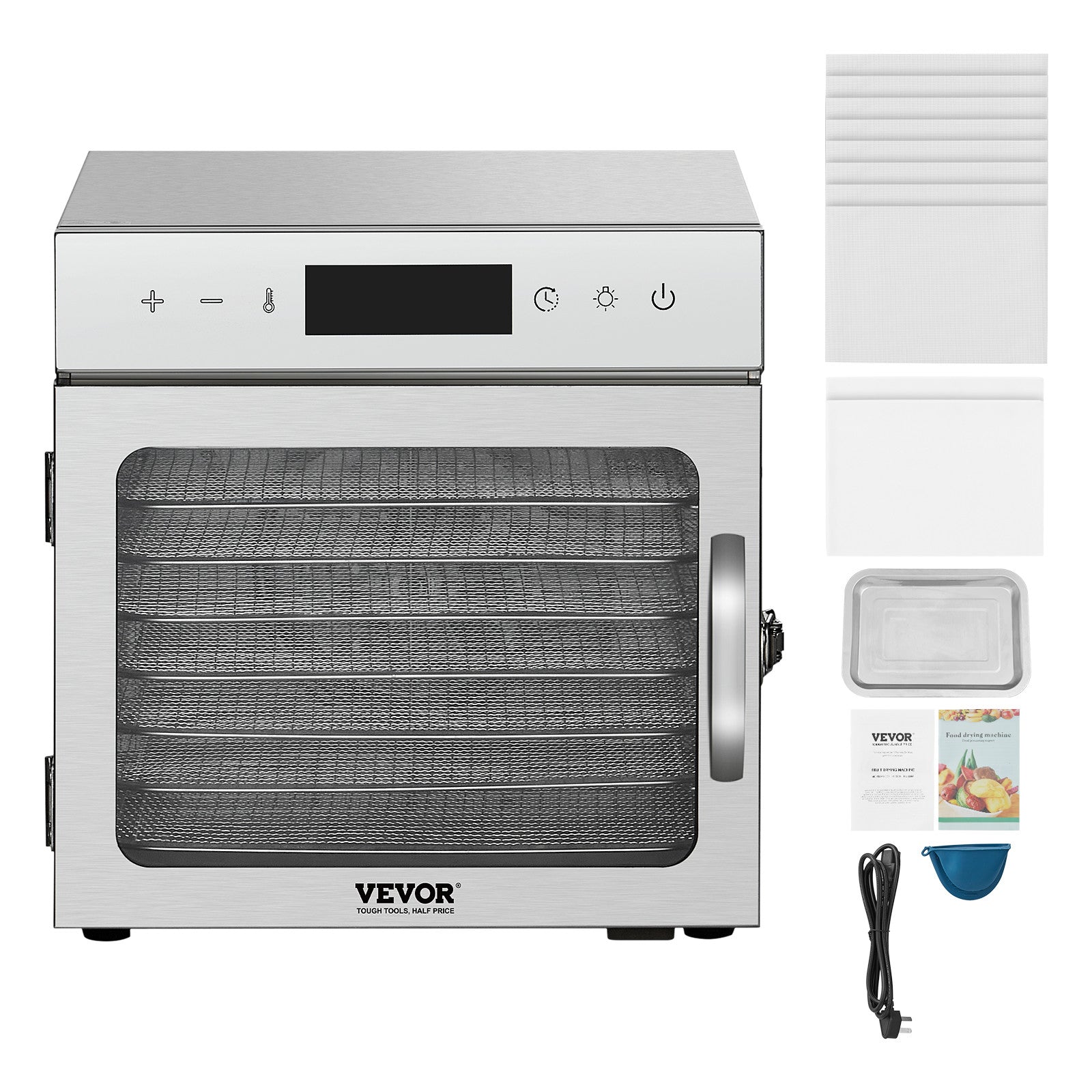 VEVOR Commercial 8 Trays Food Dehydrator Stainless Fruit Meat Jerky Drying Dryer