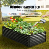 Galvanized Raised Garden Bed Planter Box 94.5x47.2x23.6" Flower Vegetable