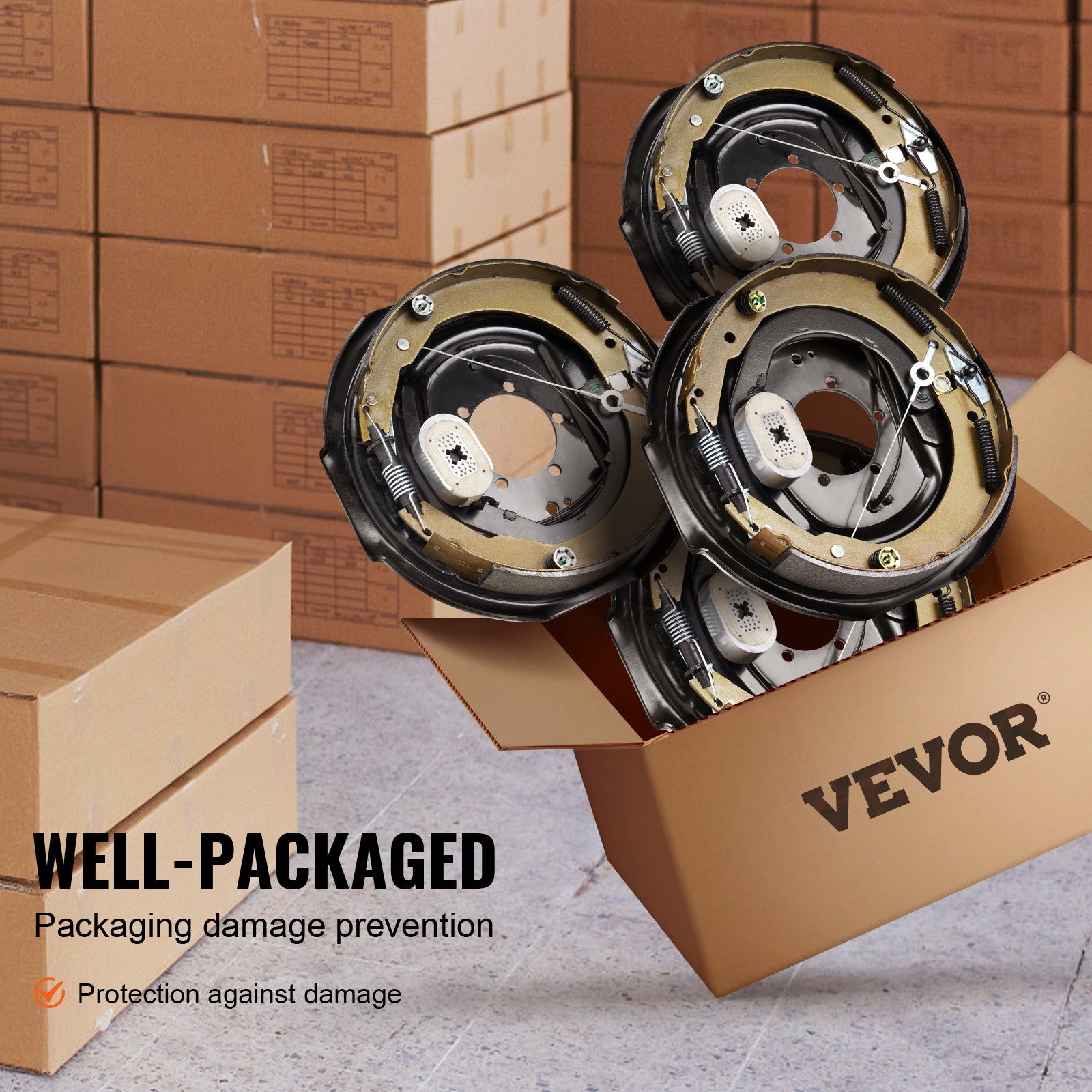 VEVOR Electric Trailer Brake 12" x 2" Self-Adjusting Assembly 2 Pairs 7000 lbs
