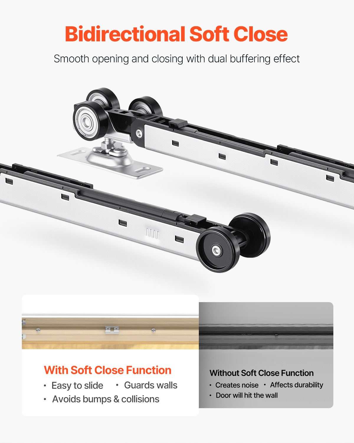 VEVOR Pocket Door Frame Kit Pocket Door Kit for 24-36in Wide 80inHigh Soft Close