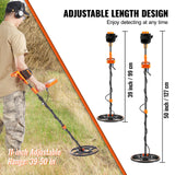 VEVOR Waterproof Metal Detector Professional Rechargeable Gold Detector 12" Coil