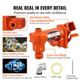 Fuel Transfer Pump Gasoline Pump 16GPM 12V with Hose & Nozzle for Diesel