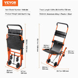 VEVOR Manual Stair Chair, 350 lbs Load Capacity, Foldable Emergency Stair