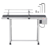 VEVOR Belt Conveyor PVC Stainless Steel Belt Conveyor 47"x7.8" Double Guardrail