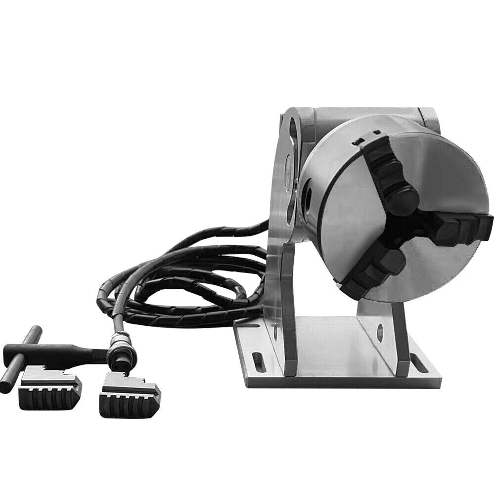 VEVOR Rotary Axis Tool 80mm 3 Jaw Rotary Attachment for Fiber Laser Engraver New