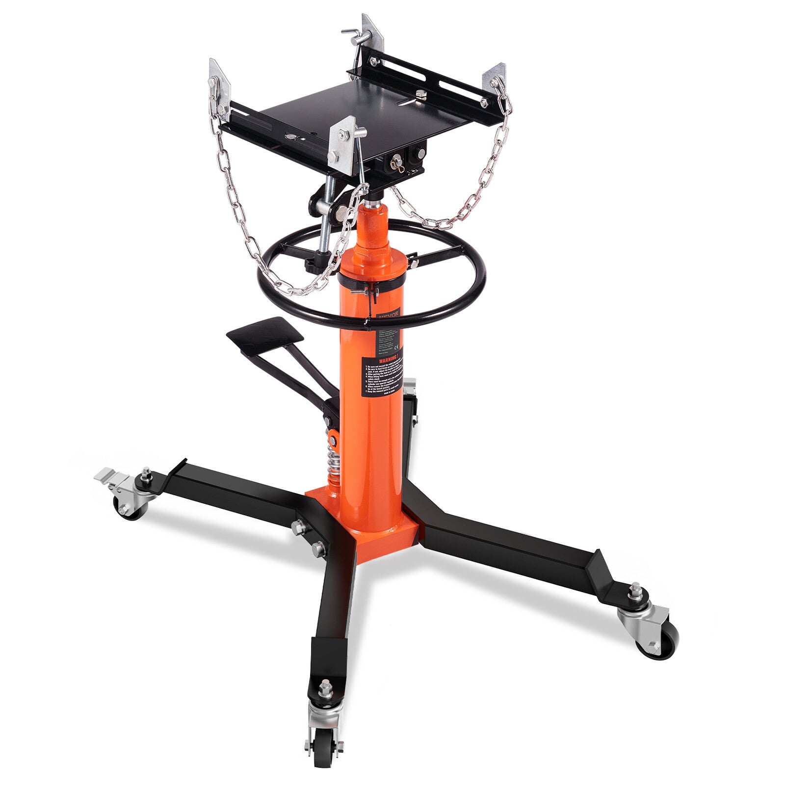 VEVOR 1322-1660 lbs Hydraulic Transmission Jack 360° Swivel Wheels Lift Hoist