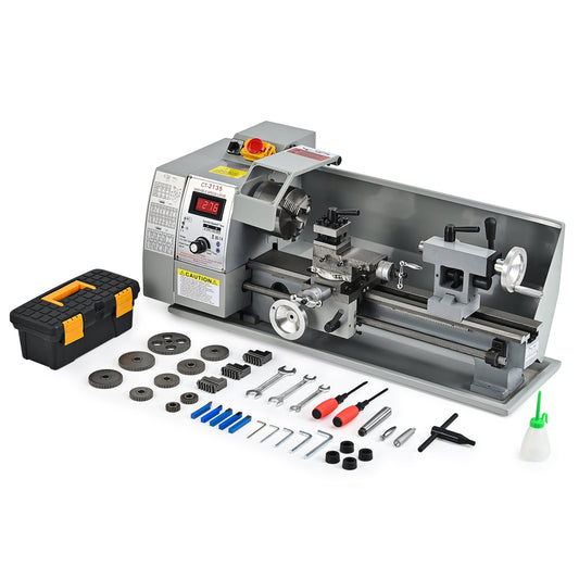 8"x14" Mini Metal Lathe Variable Speed Digital Metalworking Machine 2250RPM 600W