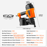 CN65 Coil Siding Nailer 1-1/4" to 2-1/2" 15 Degree Pneumatic Nail Gun