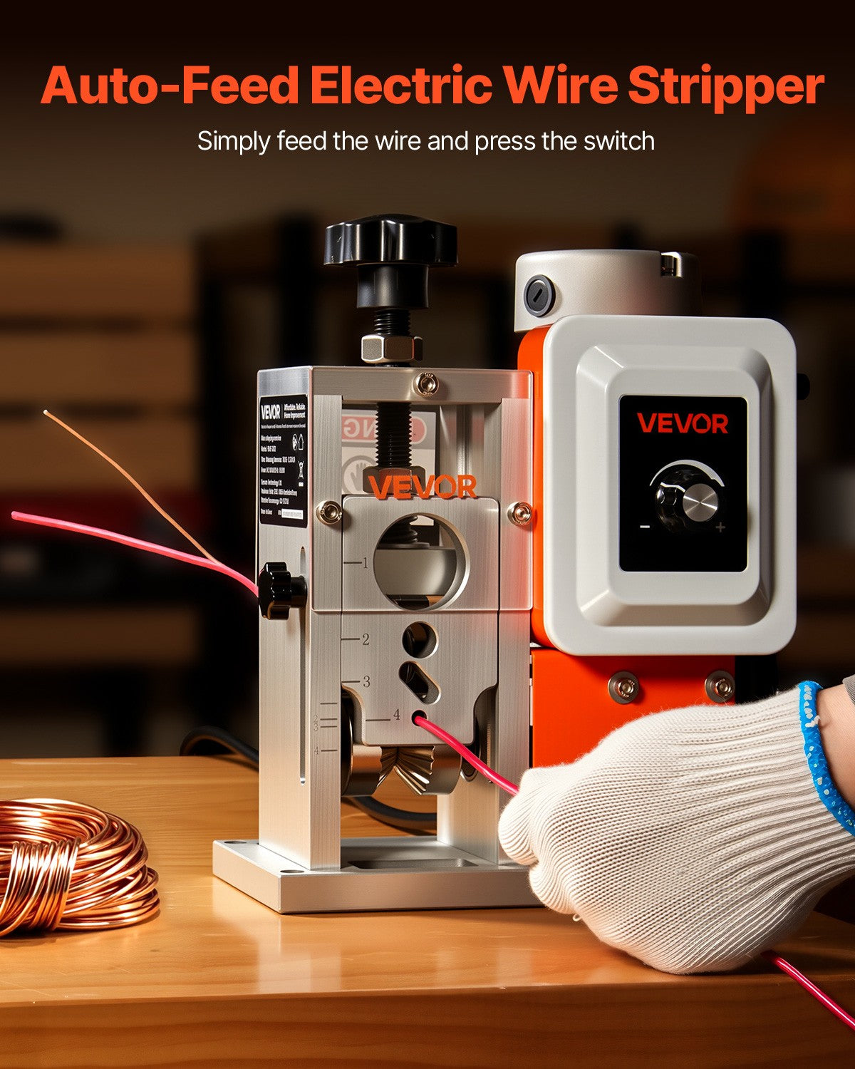 VEVOR Electric Wire Stripper Stripping Machine 0.06-1.57 in 400W 15 m/min
