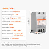 Uimoso 7.5HP Single 1 Phase to 3 Phase Converter Digital Phase Shifter 23A 220V