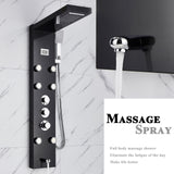 LED Shower Panel Tower Massage System Rain&Waterfall Jets Faucet Stainless Steel