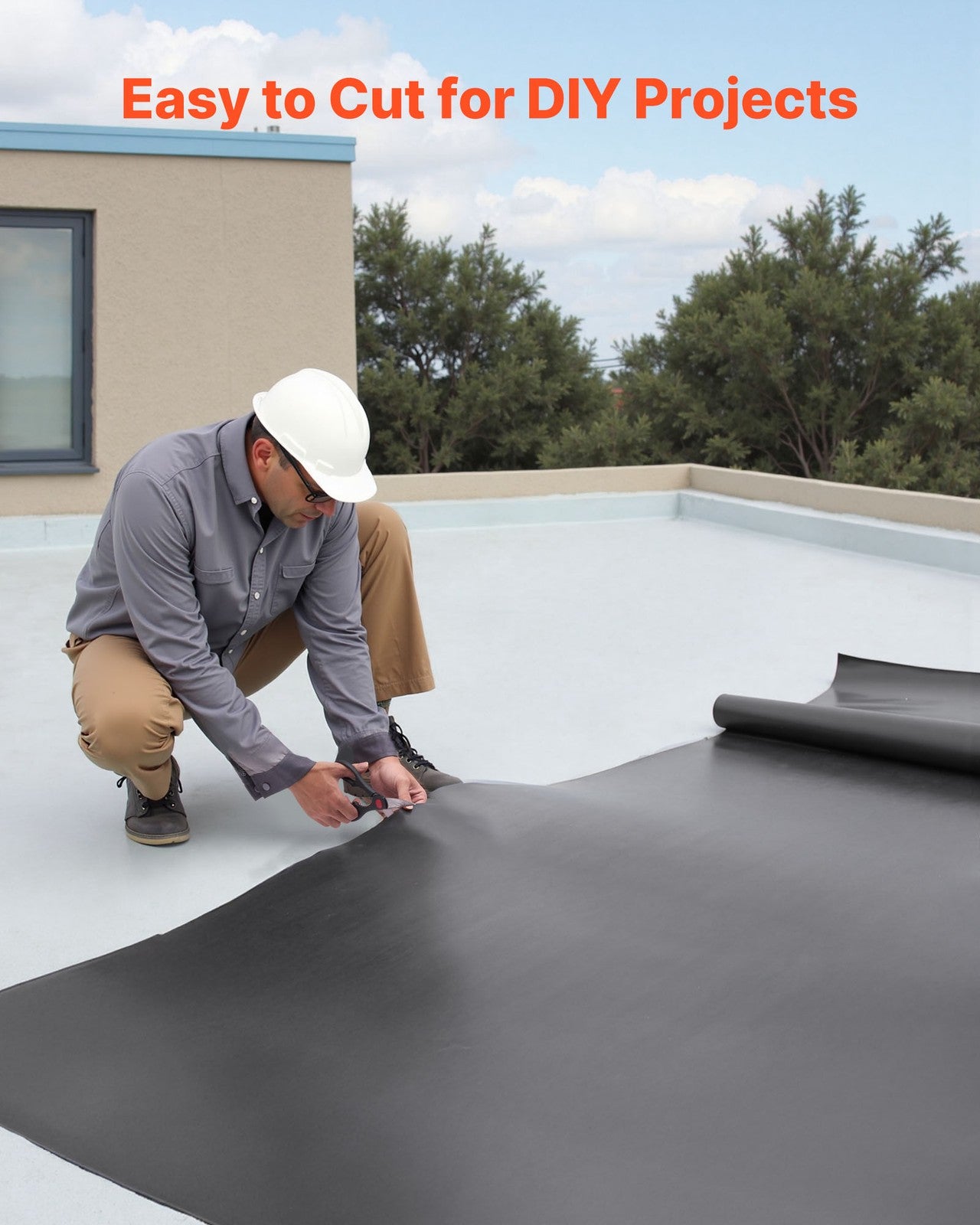 VEVOR 15 x 20 ft Roll Roofing 45 mil EPDM Rubber Roofing for RVs, Roofs, Ponds