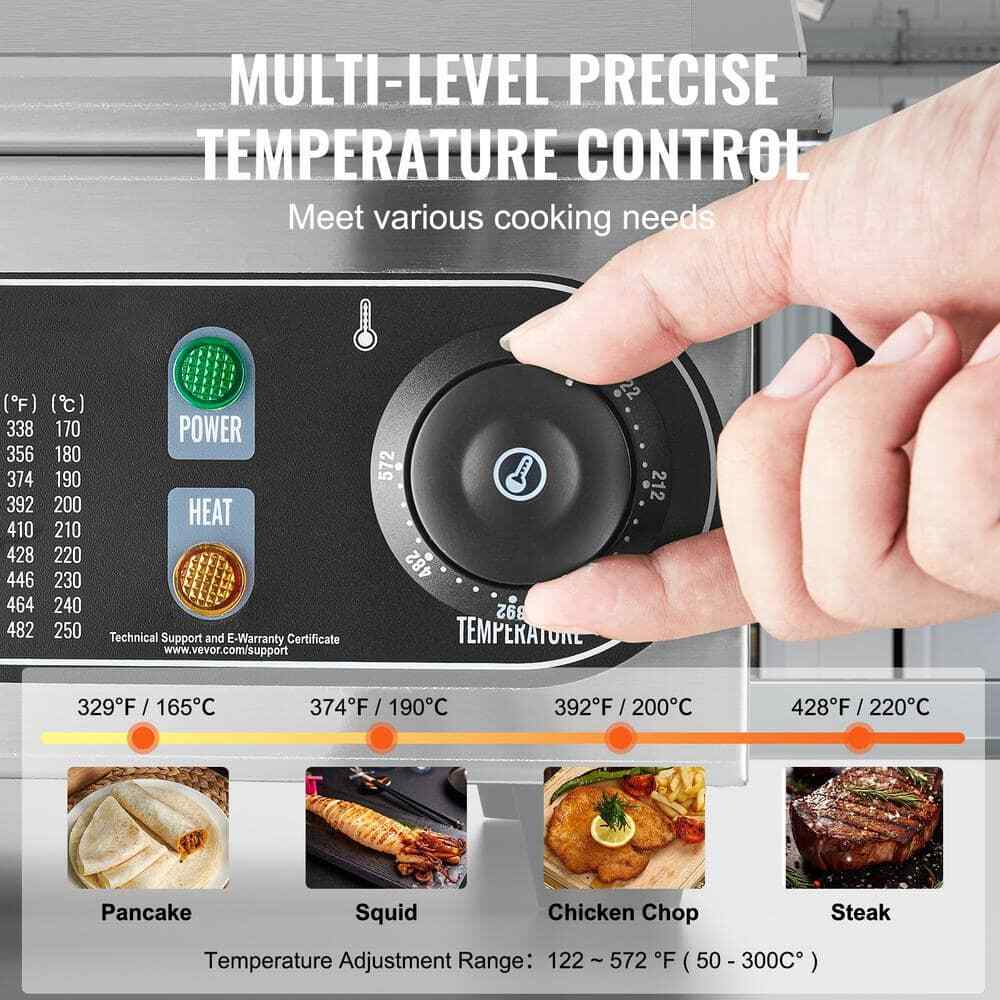 VEVOR Commercial Electric Griddle, 4400W Countertop Flat Top Grill,28.74"x15.75"
